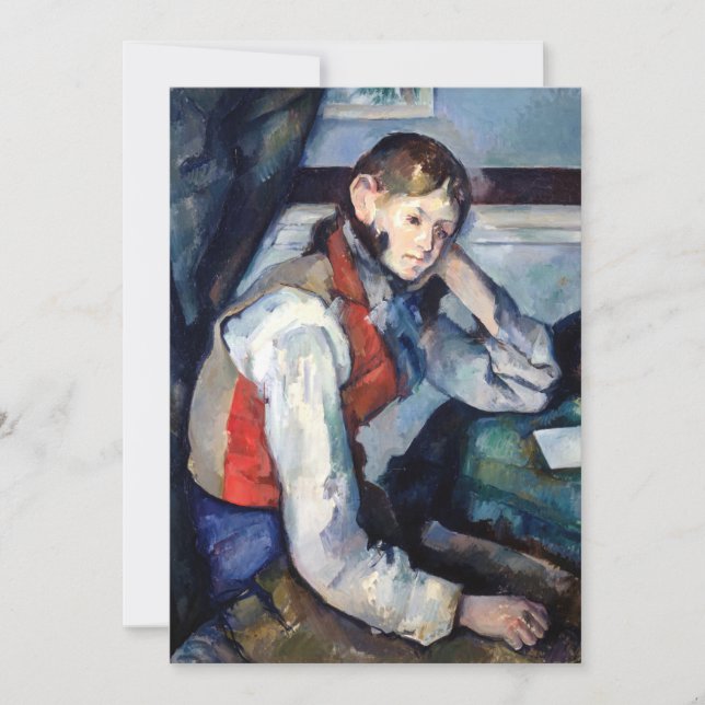 Convite Paul Cezanne - Menino com Colete Vermelho (Frente)