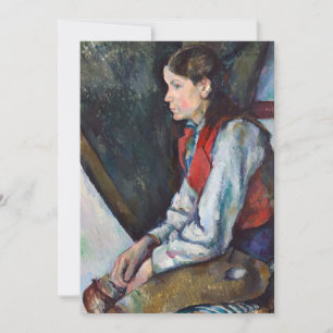 Convite Paul Cezanne - Menino com Colete Vermelho
