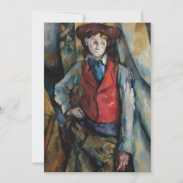 Convite Paul Cezanne - Menino no Colete Vermelho