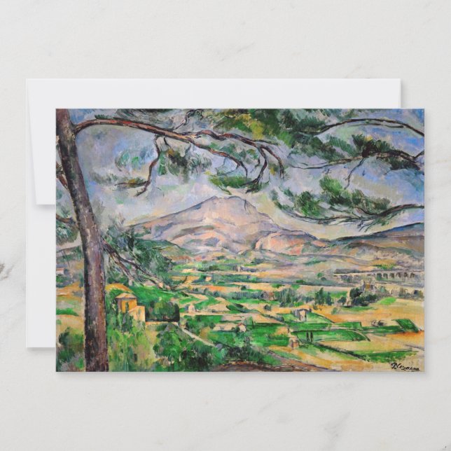 Convite Paul Cezanne - Mont Sainte-Victoire e pinheiro Gra (Frente)