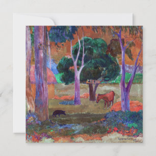 Convite Paul Gauguin - Paisagem com um Porco e um Cavalo