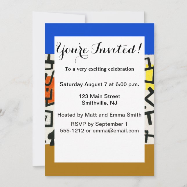 Convite Paul Klee Rich Harbor Abstrato Expressionismo (Frente)