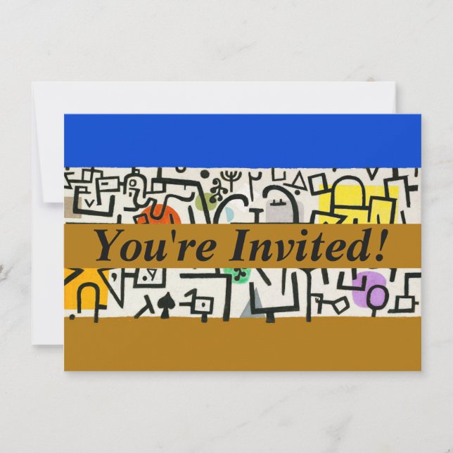 Convite Paul Klee Rich Harbor Abstrato Expressionismo (Frente)