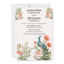 Pavão de Casamento Botânico | Arte Floral Vintage