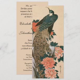 Convite Pavão e Peônias por Hiroshige Casamento