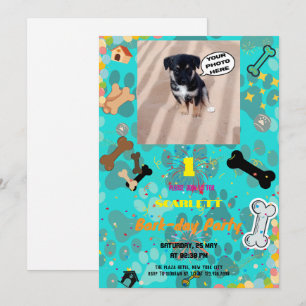 Convite Paw-some Latido-day Bash! Pet Birthday Personaliza