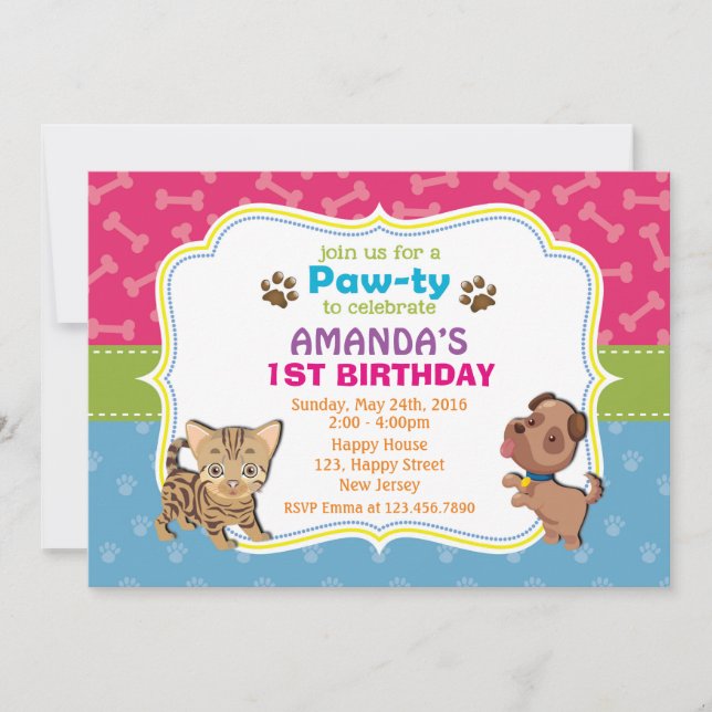 Convite Pawty Birthday (Frente)