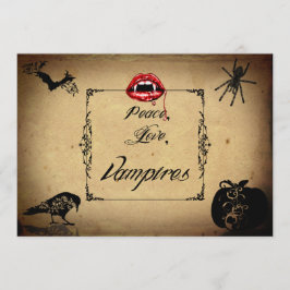 Convite Paz, amor, e partido do Dia das Bruxas dos