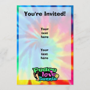 Convite Paz, amor, tênis; Retro