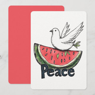 Convite Paz e Melancia | Símbolo de Dove Minimalista س ل ا