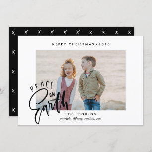 Convite Paz na Terra Preto Foto de Natal