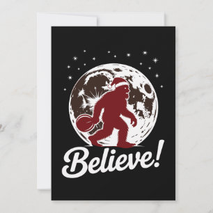 Convite Pé Grande Acredite Natal Chapéu do Papai Noel Lua
