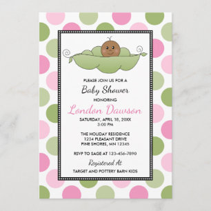 Convite Pea Pod Girl Baby Shower Invitations │ Pele Escu