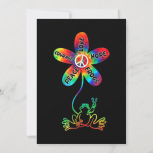 Convite Peace Courage Love Hope Sapos Hippie