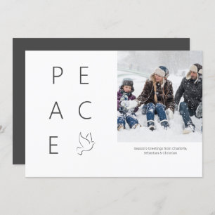 Convite Peace Dove Personalizou Foto Simples Natal