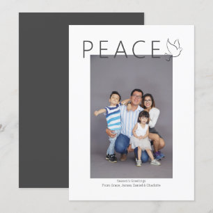 Convite Peace Dove Personalizou Foto Simples Natal