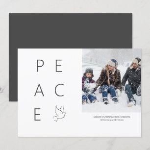 Convite Peace Dove Personalizou Simple Photo Christmas