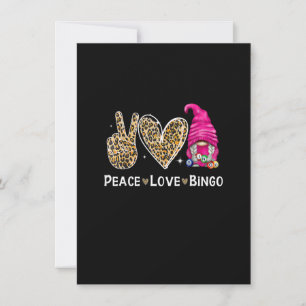 Convite Peace Love Bingo Funny Bingo Lover Lucky Bingo Gno