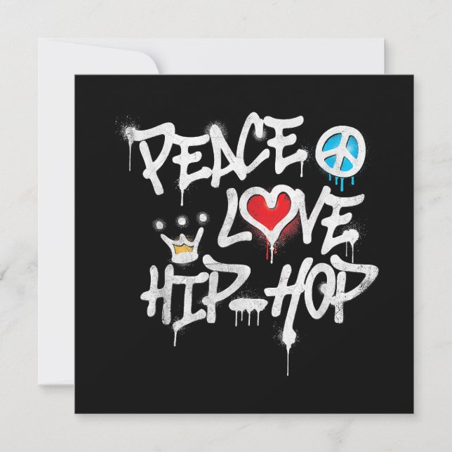 Convite Peace Love Hip Hop Dancing (Frente)