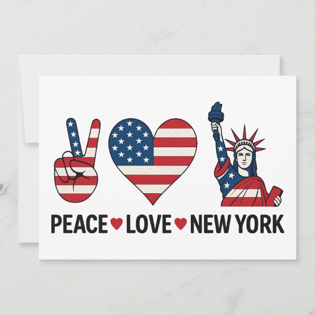 Convite Peace Love New York (Frente)