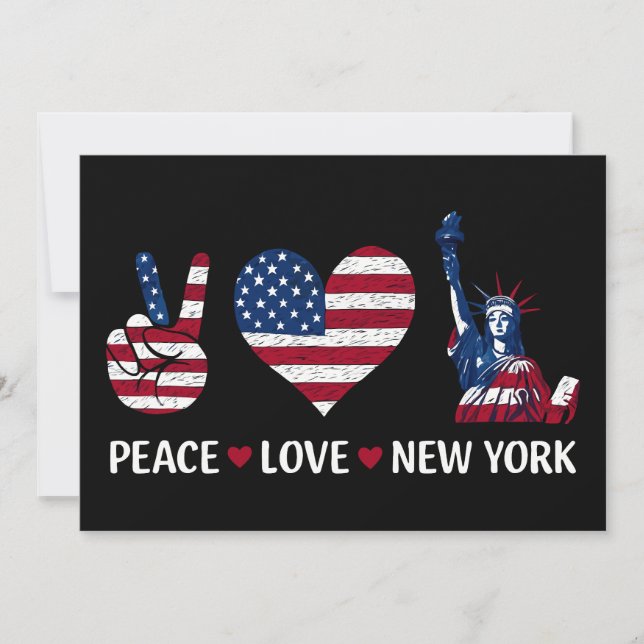 Convite Peace Love New York (Frente)