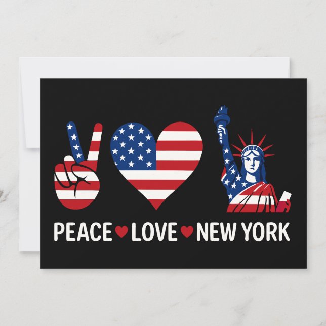 Convite Peace Love New York (Frente)