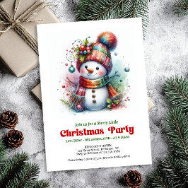 Convite Peaceful funny snowman invite holiday joy digital
