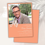 Convite Peach 50th Birthday Photo<br><div class="desc">Foto moderna minimalista de pêssego cinquenta convite de aniversário para uma festa de aniversário divertida. A idade pode ser alterada. Este convite é simples e elegante, convite de aniversário para homens e mulheres. A cor de fundo do pêssego pode ser alterada para qualquer cor de sua escolha usando a ferramenta...</div>