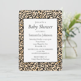 Convite Peach Black Lepard Print