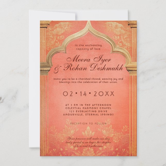 Convite Peach Blossom: A Graça Eterna (Frente)