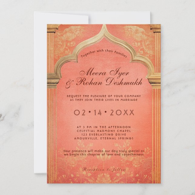 Convite Peach Blossom: A Graça Eterna (Frente)