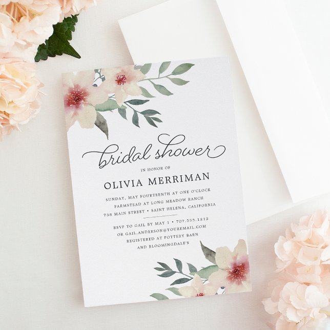 Convite Peach Blossom Bridal Shower Invitation (Criador carregado)