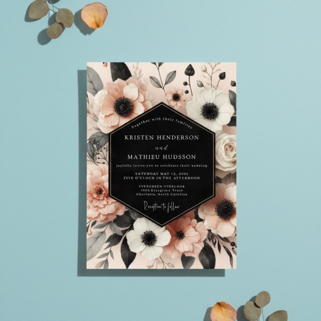 Convite Peach Blossom Opulent Romance Wedding (Criador carregado)