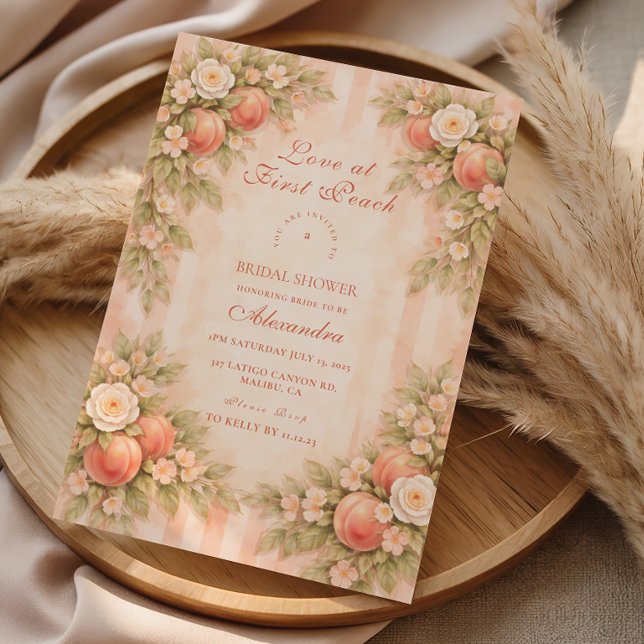 Convite Peach Blossom Romance Bridal Shower (Criador carregado)