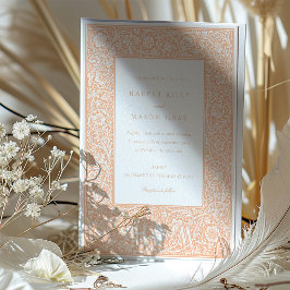 Convite Peach Blossom William Morris Inspirou Casamento
