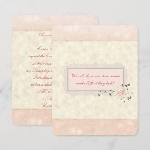 Convite Peach Floral and Lace Wedding