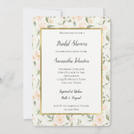 Convite Peach Floral Bridal Shower