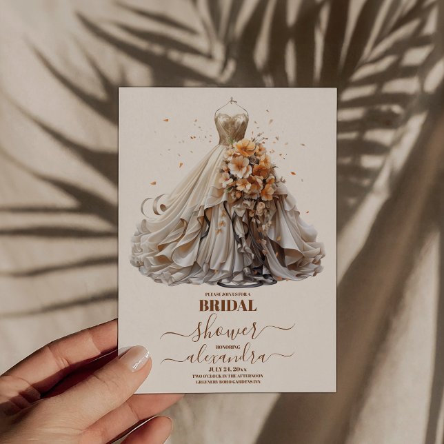 Convite Peach Floral Wedding Chá de panela (Criador carregado)