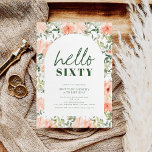 Convite Peach Flowers Arch Elegant Vintage 60º aniversário<br><div class="desc">Peach Flowers Arch Elegant Vintage 60º Convite de Aniversário</div>