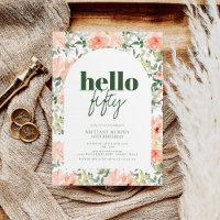 Peach Flowers Arch Trendy Modern 50º aniversário