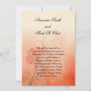 Convite Peach Flowers Peach Texture Background Casamento