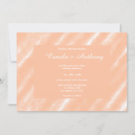 Convite Peach Fuzz Color Watercolor Abstrato Patterno