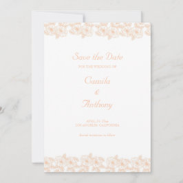 Convite Peach Fuzz - padrão minimalista da ventoinha de te