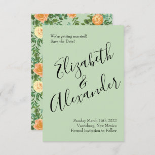 Convite Peach Green Wedding Primavera Pastel