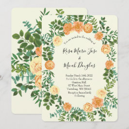 Convite Peach Ivory Wedding Vintage Rosa
