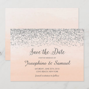 Convite Peach Orange Watercolor Salvar Data