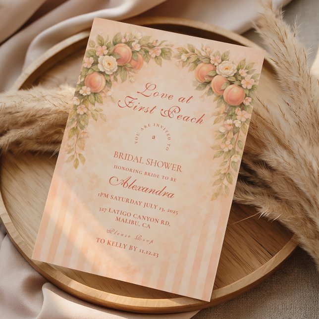 Convite Peach & Petals Elegance Bridal Shower (Criador carregado)