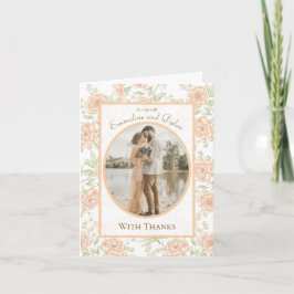 Convite Peach Rose Wedding Thank You Cards Photo