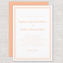 Peach White Wedding Simple Minimalist Chic Modern