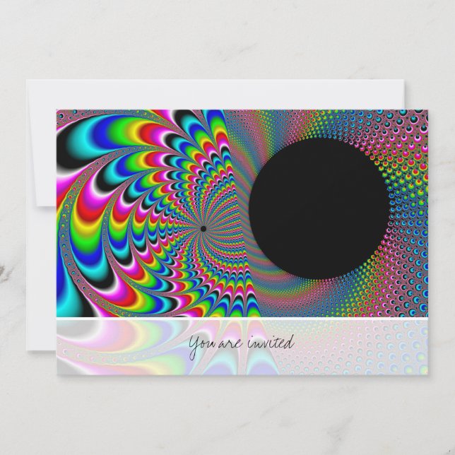 Convite Peackock A Delic - Arte Fractal (Frente)